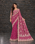 Mergenda Heavy Embroidered Net Saree (ATS-008)