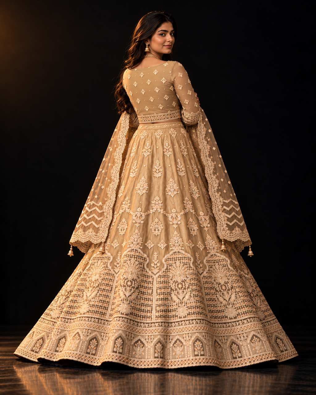 Golden Heavy Embroidered Lehnga (ATL-003)