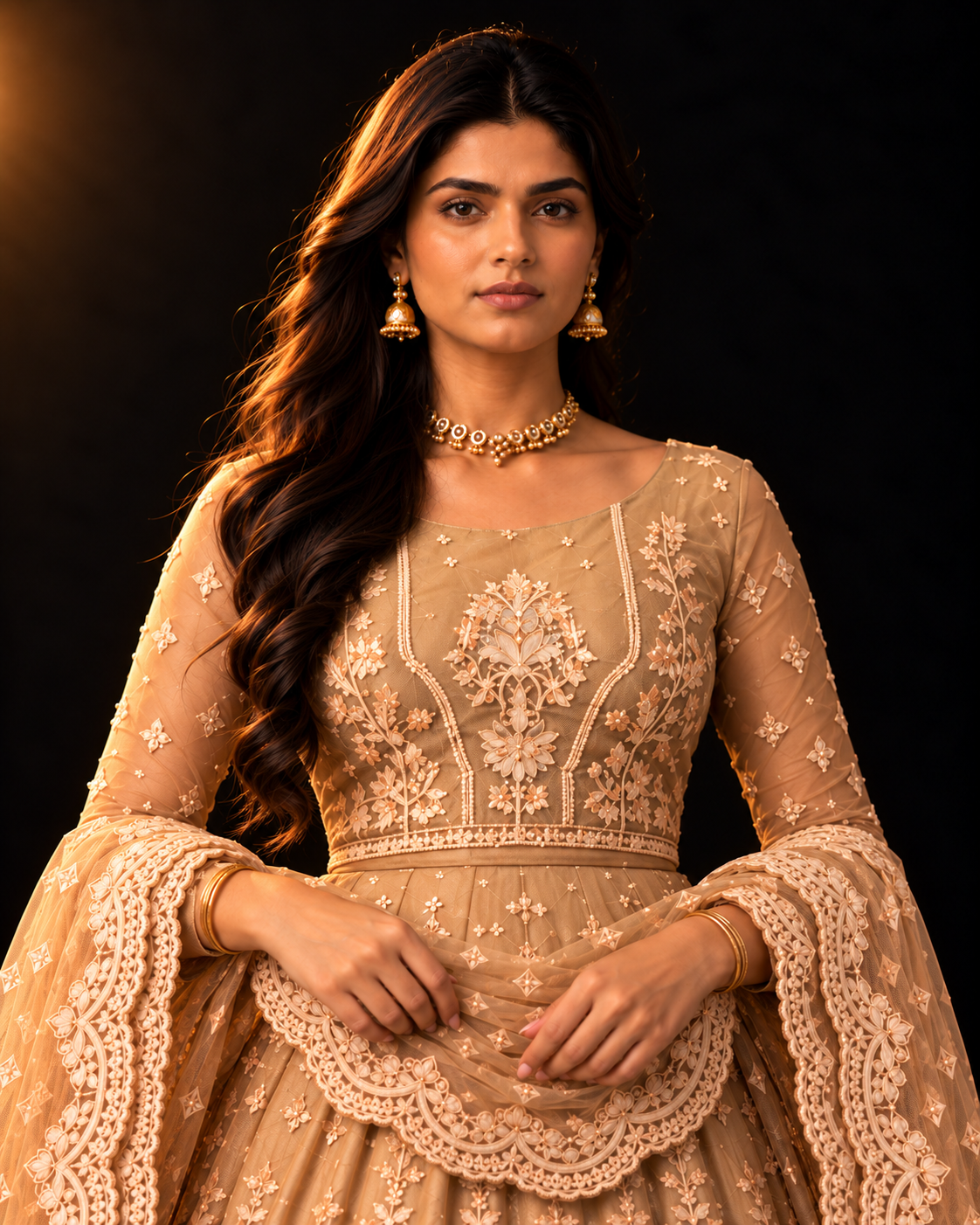 Golden Heavy Embroidered Lehnga (ATL-003)