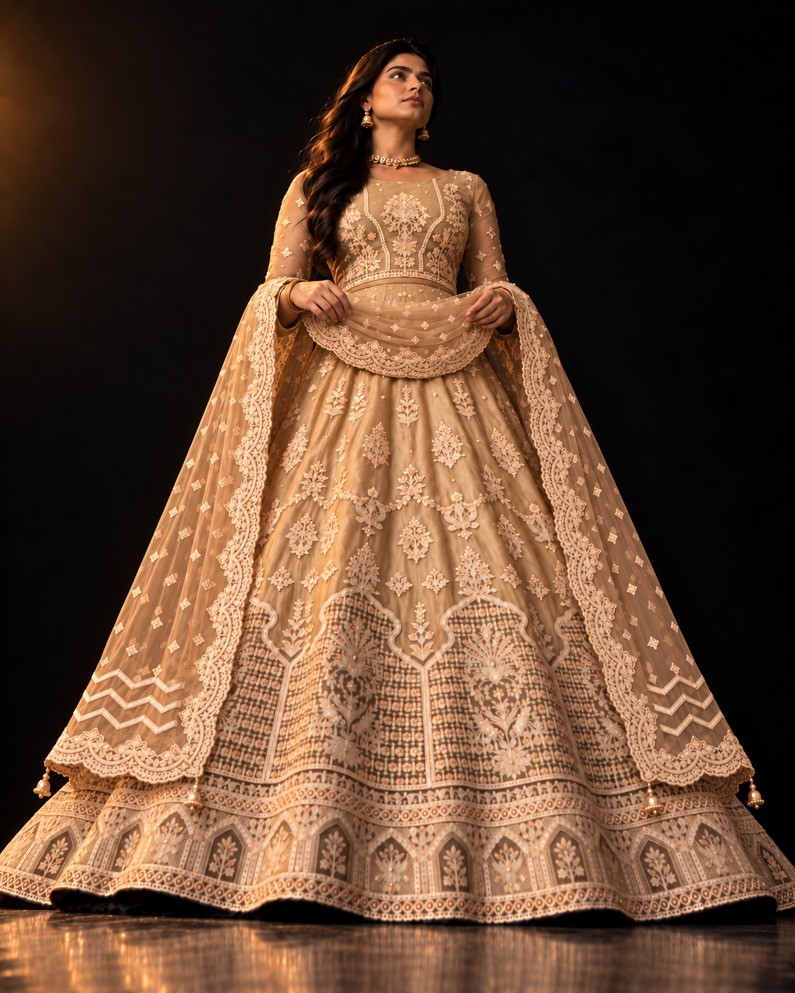 Golden Heavy Embroidered Lehnga (ATL-003)