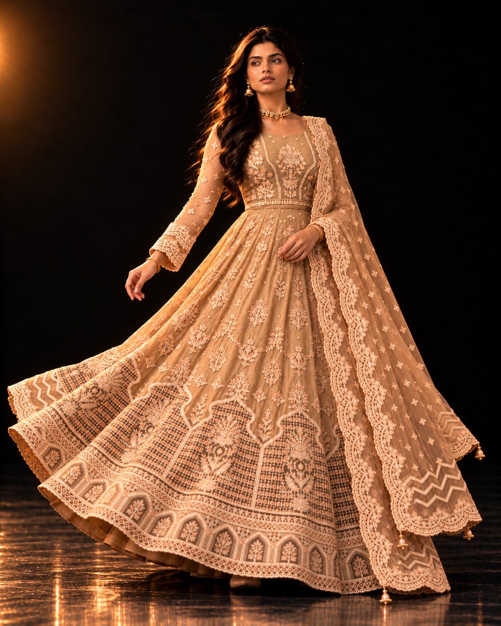Golden Heavy Embroidered Lehnga (ATL-003)
