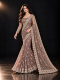 Grey Dori Work Embroidered Saree (ATS-001)