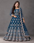 Teal Heavy Embroidered Lehnga (ATL-004)
